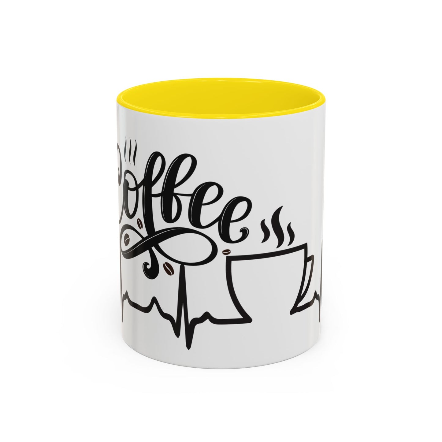 Coffee Lover's Accent Mug with Heartbeat Design - Perfect Gift for Baristas, Teachers, Birthdays, and Cozy Coffee Moments