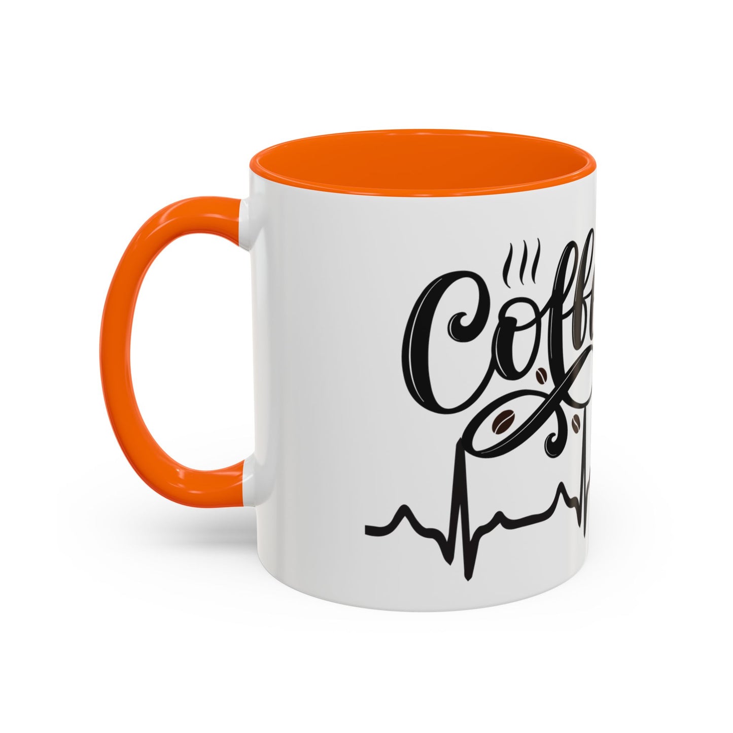 Coffee Lover's Accent Mug with Heartbeat Design - Perfect Gift for Baristas, Teachers, Birthdays, and Cozy Coffee Moments