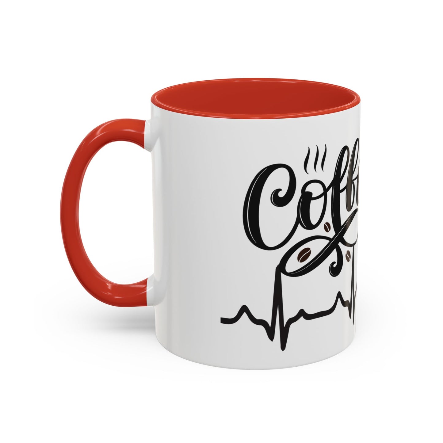 Coffee Lover's Accent Mug with Heartbeat Design - Perfect Gift for Baristas, Teachers, Birthdays, and Cozy Coffee Moments