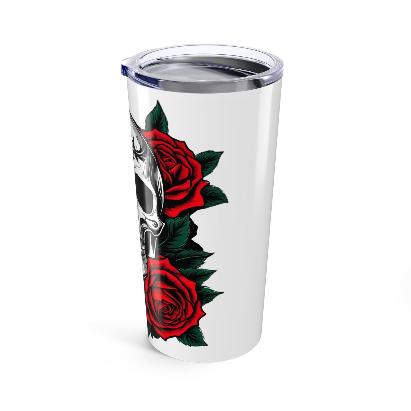 Skull & Roses 20oz Tumbler - Gothic Style Drinkware, Perfect for Halloween, Gifts for Him/Her, Unique Party Favors, Durable Insulated Cup