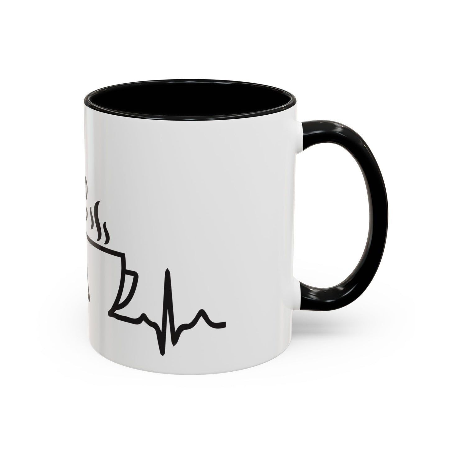 Coffee Lover's Accent Mug with Heartbeat Design - Perfect Gift for Baristas, Teachers, Birthdays, and Cozy Coffee Moments