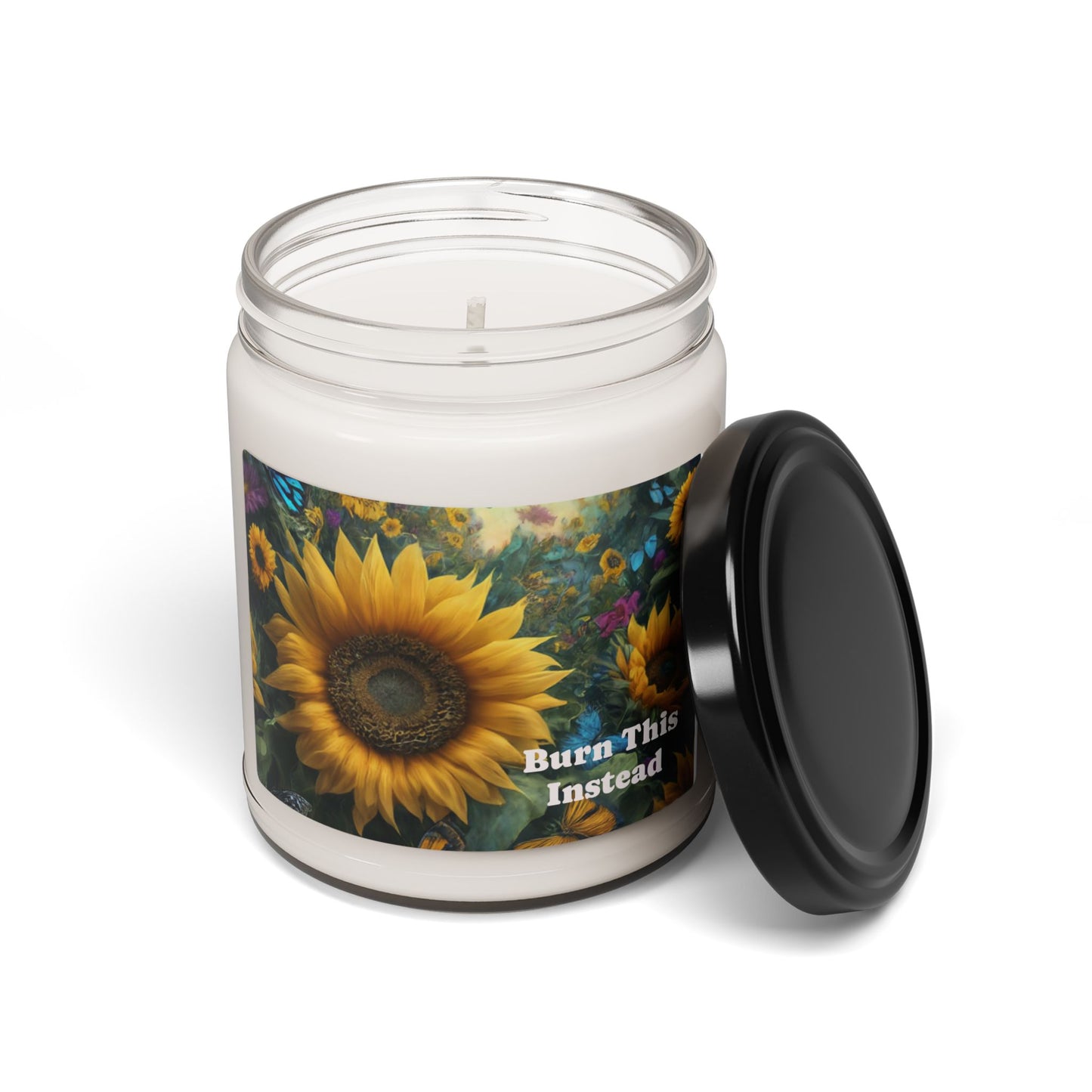 Sunflower Scented Soy Candle, Aromatic Candles for Home, Relaxing Gift, Eco-Friendly Candle, Nature-Inspired Decor, Burn This Instead