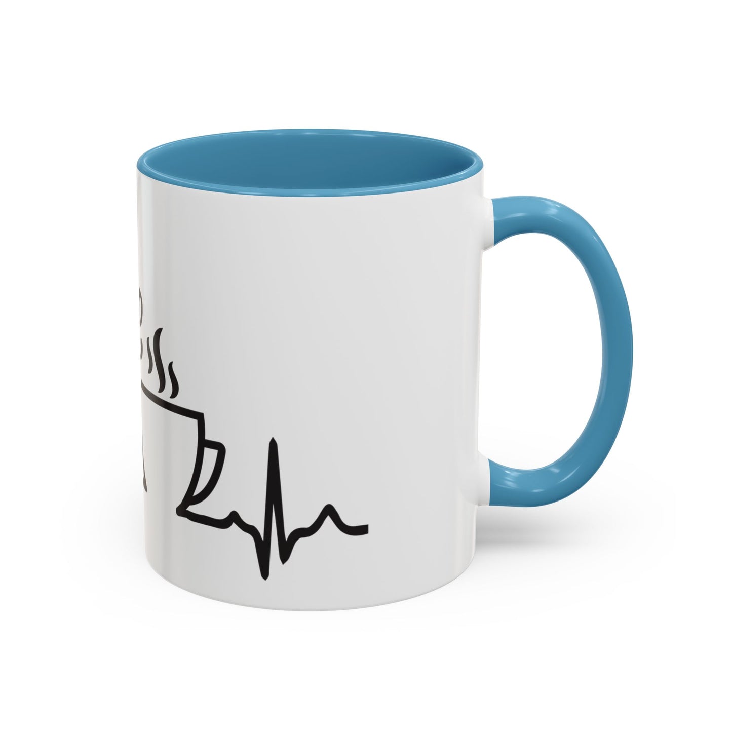 Coffee Lover's Accent Mug with Heartbeat Design - Perfect Gift for Baristas, Teachers, Birthdays, and Cozy Coffee Moments