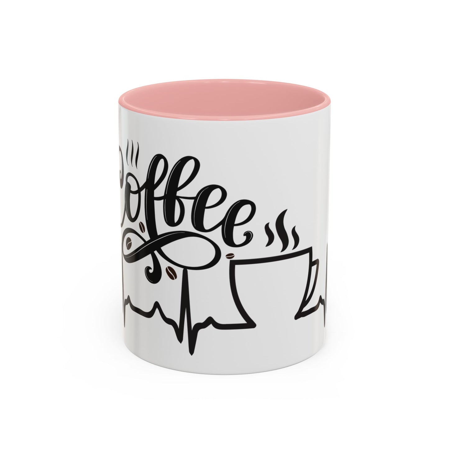 Coffee Lover's Accent Mug with Heartbeat Design - Perfect Gift for Baristas, Teachers, Birthdays, and Cozy Coffee Moments