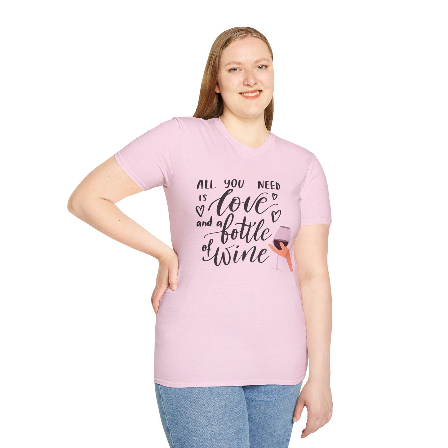 All You Need Is Love and a Bottle of Wine T-Shirt — Funny Wine Lover Tee