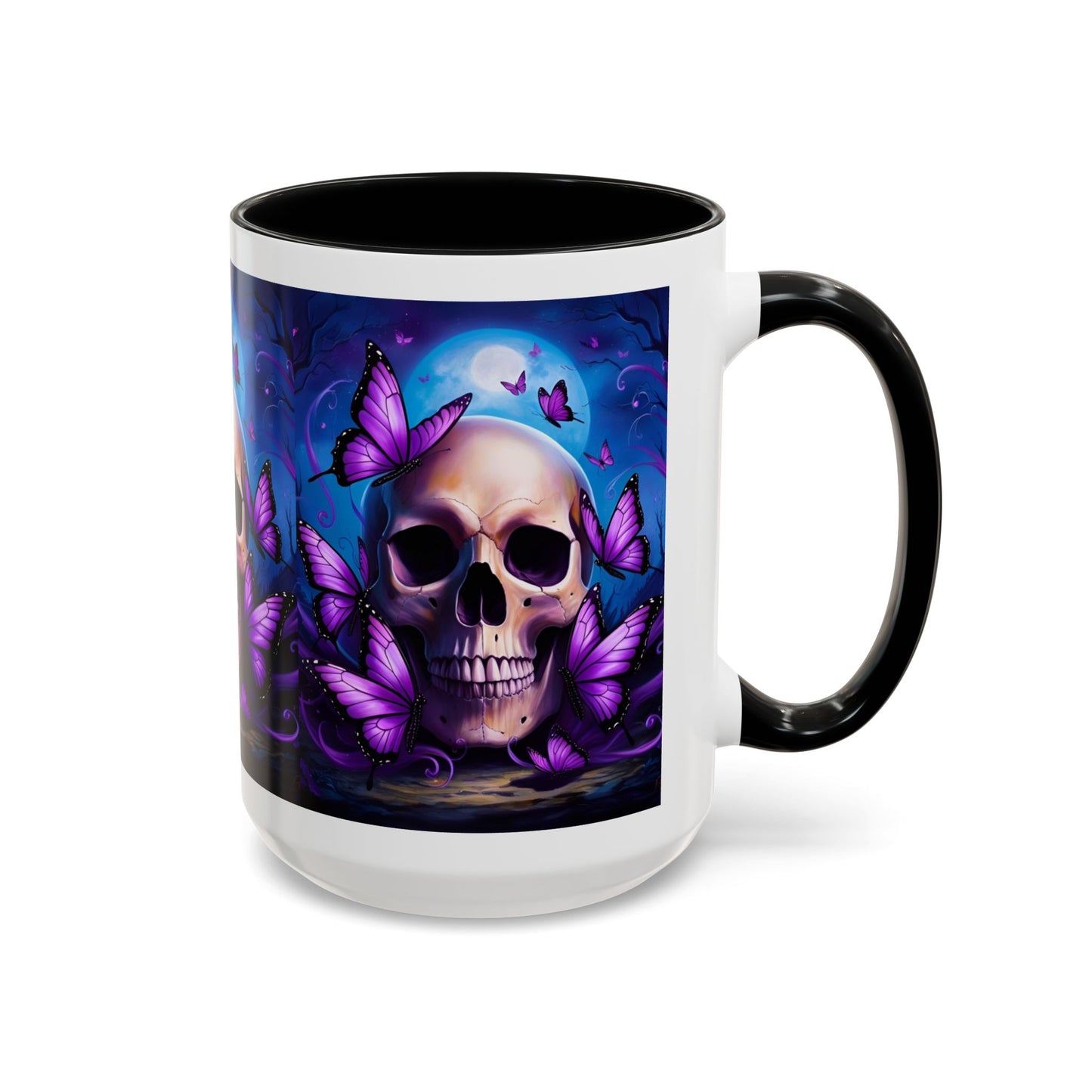 Gothic Skull & Butterfly Mug, Unique Coffee Cup, Edgy Home Decor, Gothic Gifts, Halloween Accessories