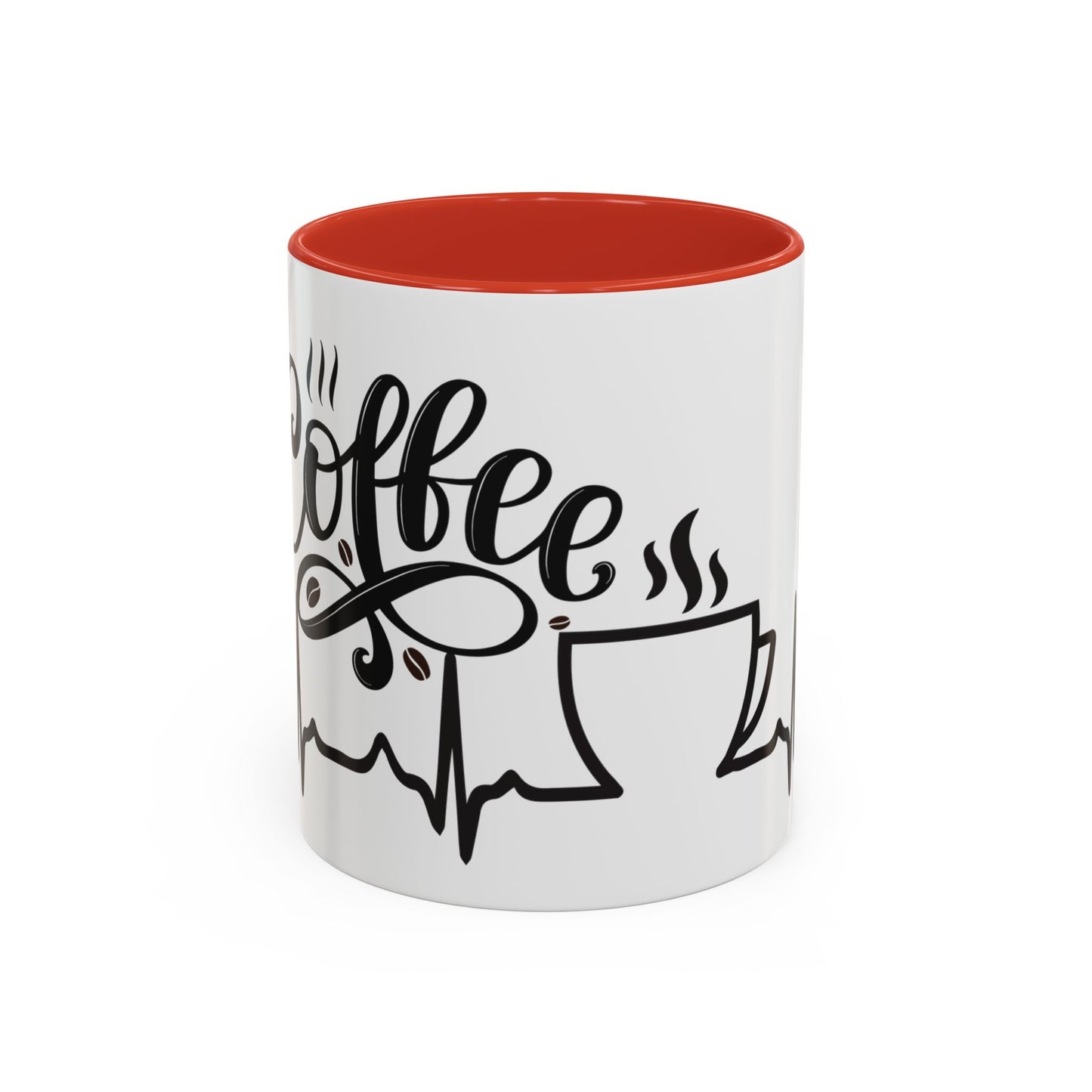 Coffee Lover's Accent Mug with Heartbeat Design - Perfect Gift for Baristas, Teachers, Birthdays, and Cozy Coffee Moments