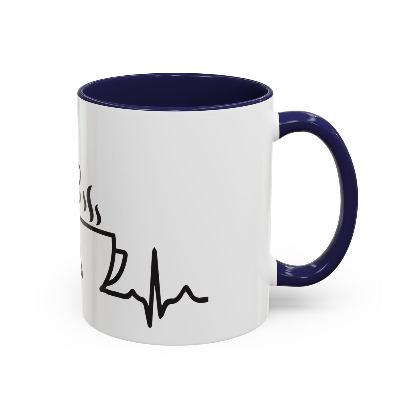 Coffee Lover's Accent Mug with Heartbeat Design - Perfect Gift for Baristas, Teachers, Birthdays, and Cozy Coffee Moments