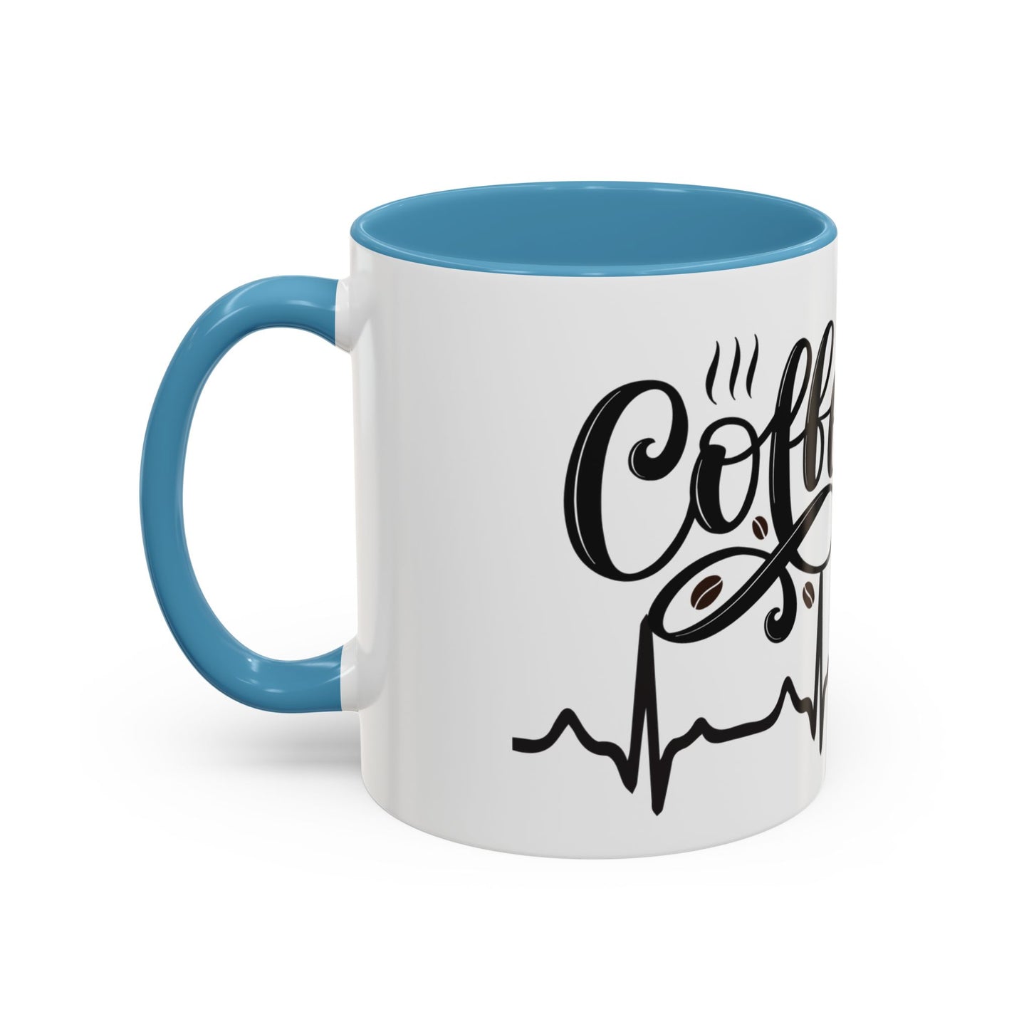 Coffee Lover's Accent Mug with Heartbeat Design - Perfect Gift for Baristas, Teachers, Birthdays, and Cozy Coffee Moments