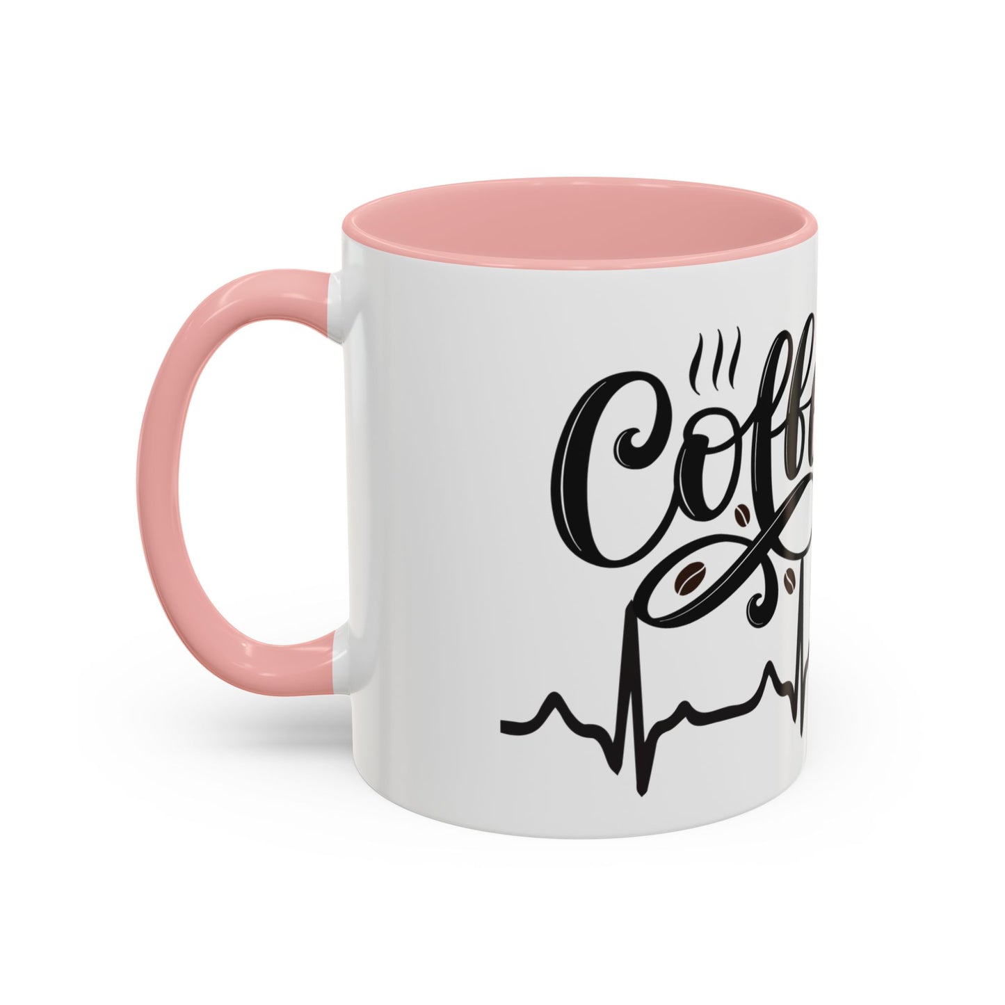 Coffee Lover's Accent Mug with Heartbeat Design - Perfect Gift for Baristas, Teachers, Birthdays, and Cozy Coffee Moments