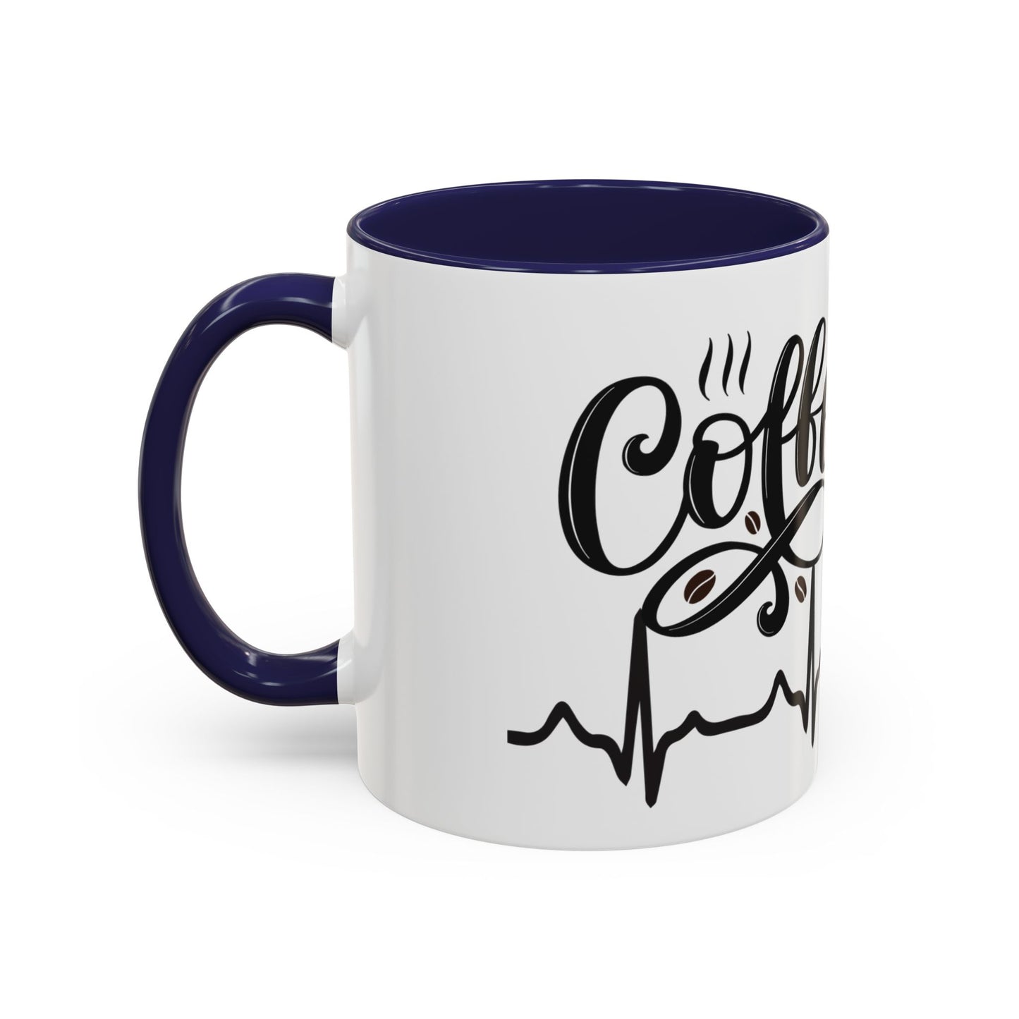 Coffee Lover's Accent Mug with Heartbeat Design - Perfect Gift for Baristas, Teachers, Birthdays, and Cozy Coffee Moments