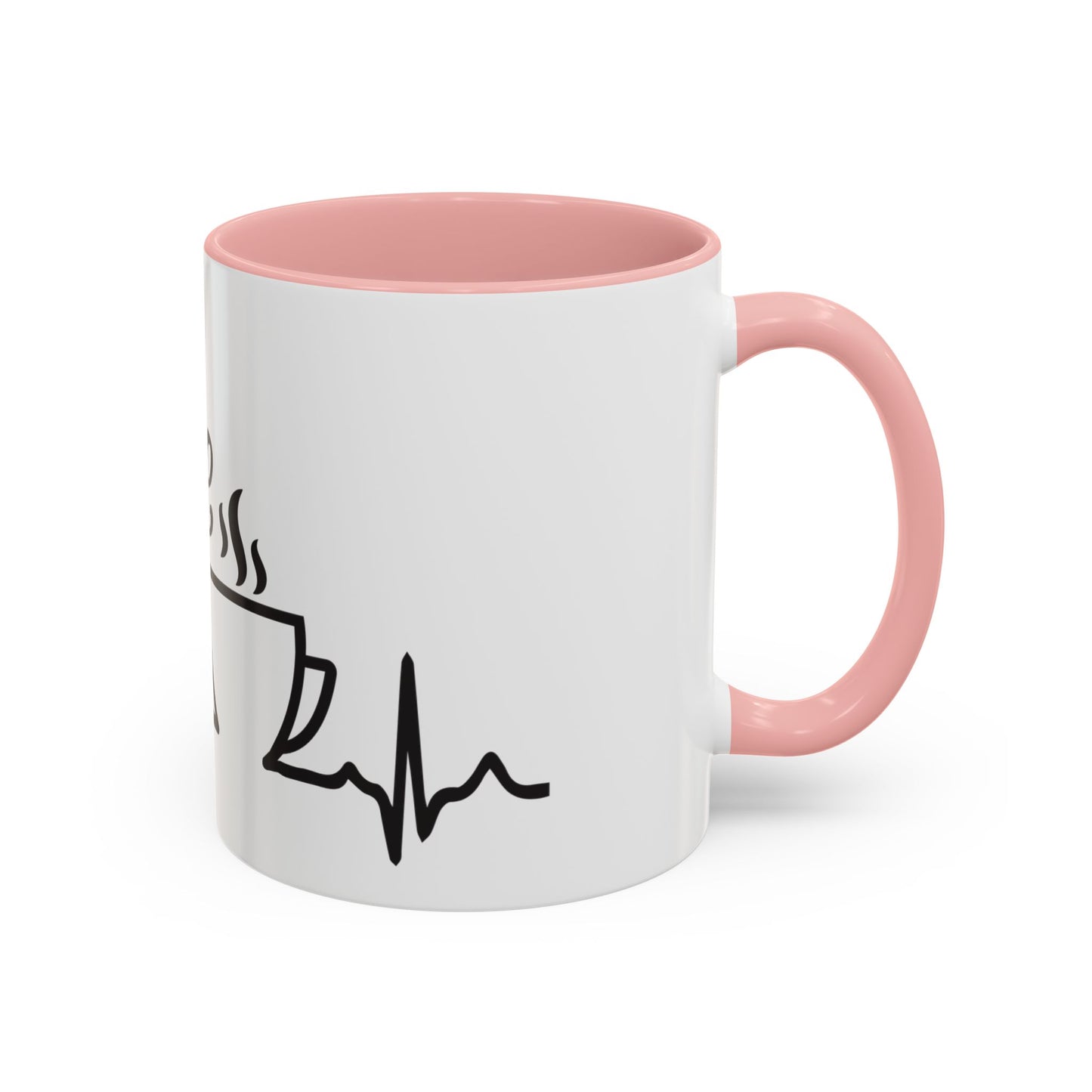 Coffee Lover's Accent Mug with Heartbeat Design - Perfect Gift for Baristas, Teachers, Birthdays, and Cozy Coffee Moments
