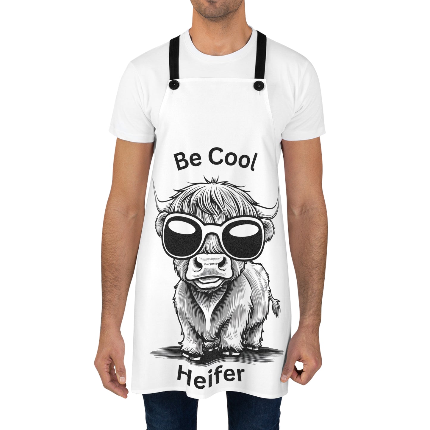 Be Cool Heifer Apron - Fun Cooking Gift, Cow Lover Apron, Baking Accessory, Kitchen Humor, Unique Hostess Gift