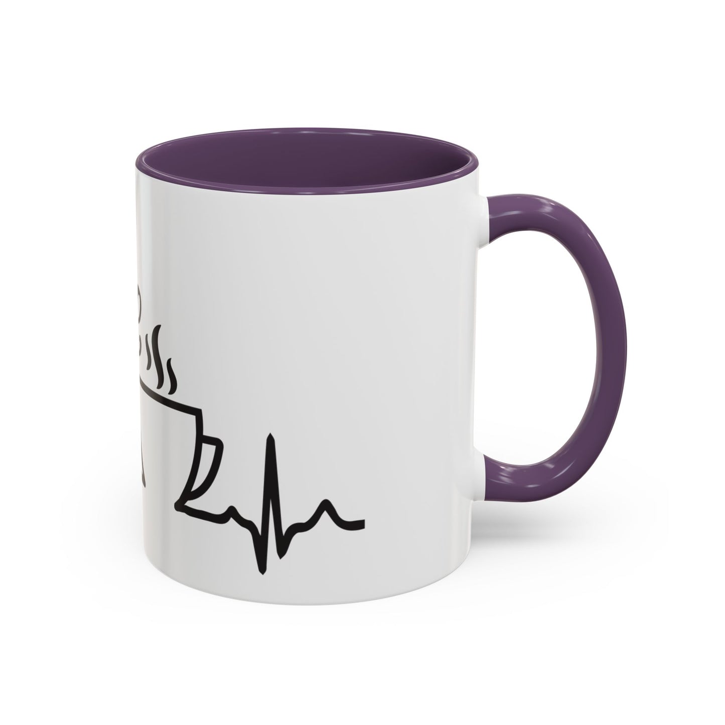 Coffee Lover's Accent Mug with Heartbeat Design - Perfect Gift for Baristas, Teachers, Birthdays, and Cozy Coffee Moments