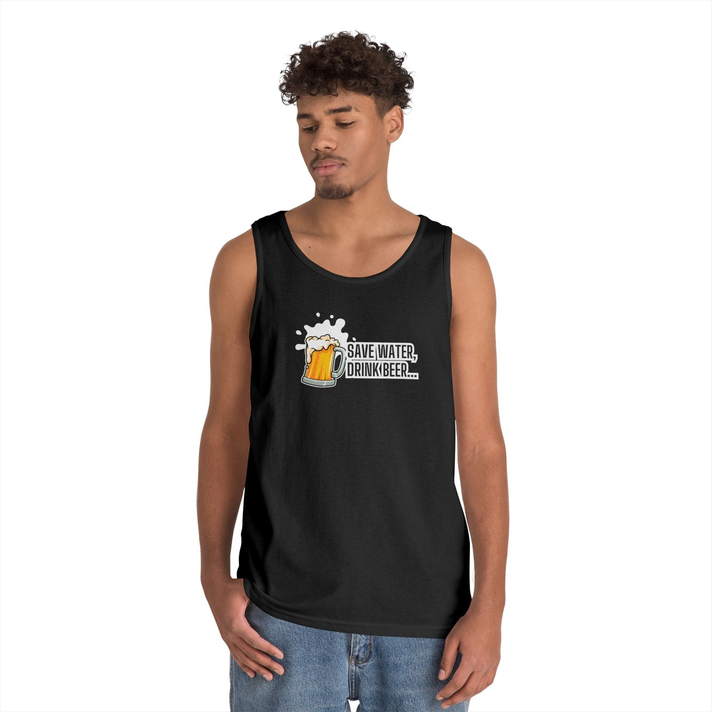Save Water Drink Beer Tank Top — Funny Beer Mug Graphic Sleeveless Shirt