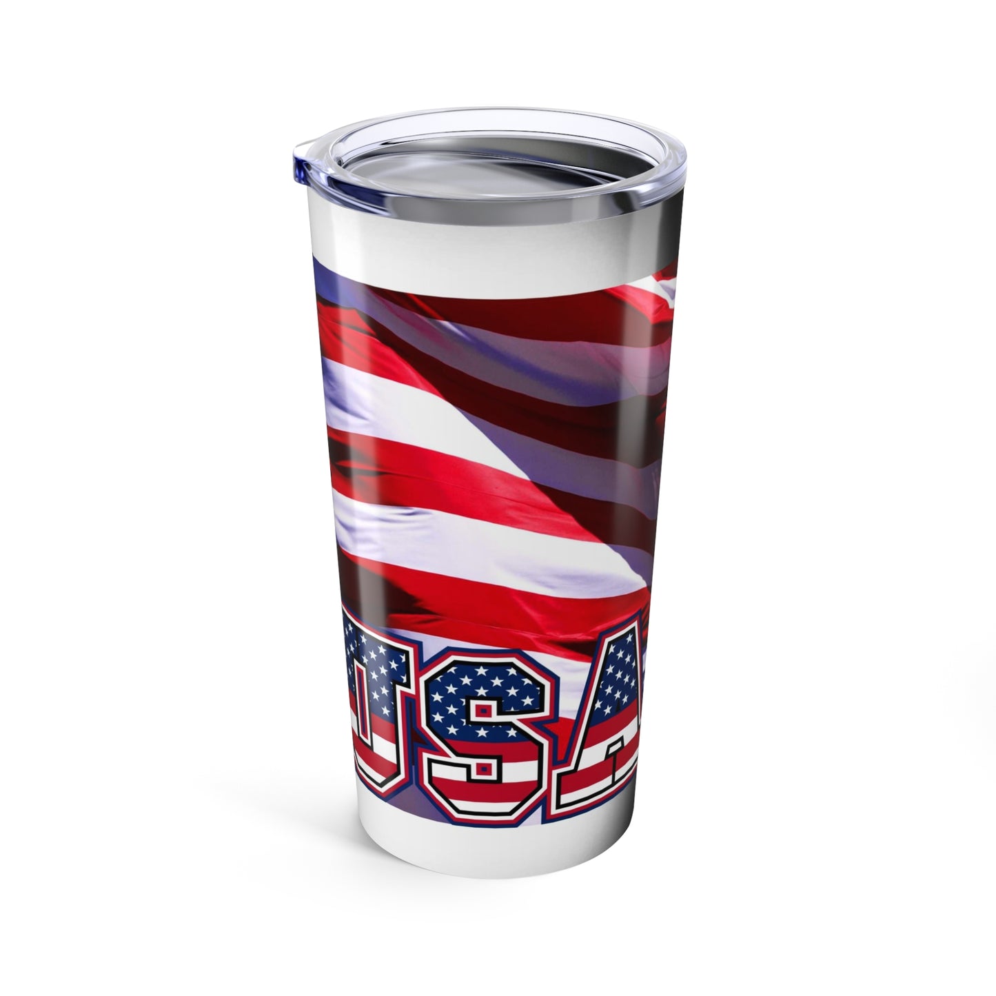 Patriotic Tumbler 20oz - Perfect for Independence Day, Veterans Day, BBQs, Gifts, USA Flag Design, Travel Mug, Hot Cold Beverages