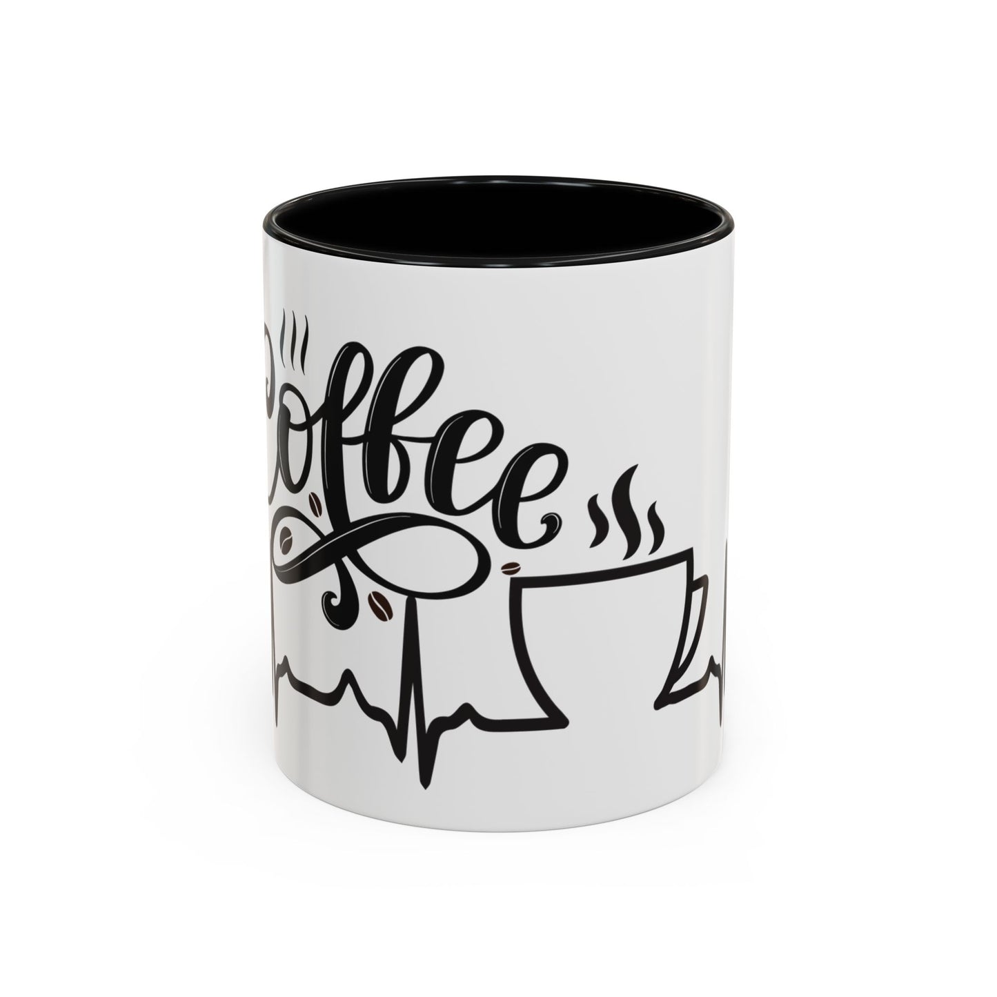 Coffee Lover's Accent Mug with Heartbeat Design - Perfect Gift for Baristas, Teachers, Birthdays, and Cozy Coffee Moments
