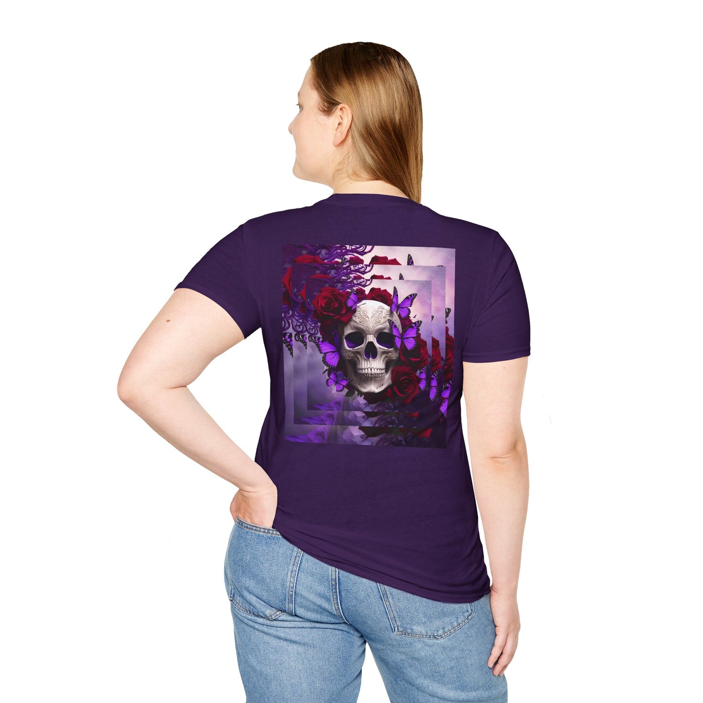 Gothic Butterfly Skull T-Shirt - Unisex Softstyle Tee