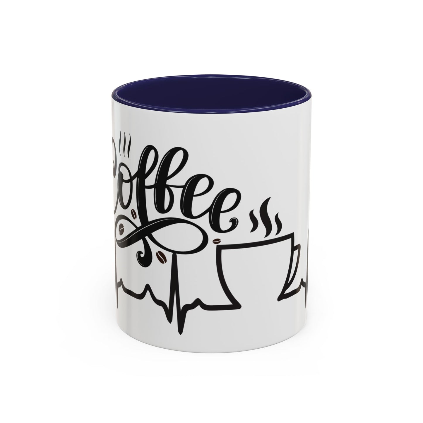 Coffee Lover's Accent Mug with Heartbeat Design - Perfect Gift for Baristas, Teachers, Birthdays, and Cozy Coffee Moments