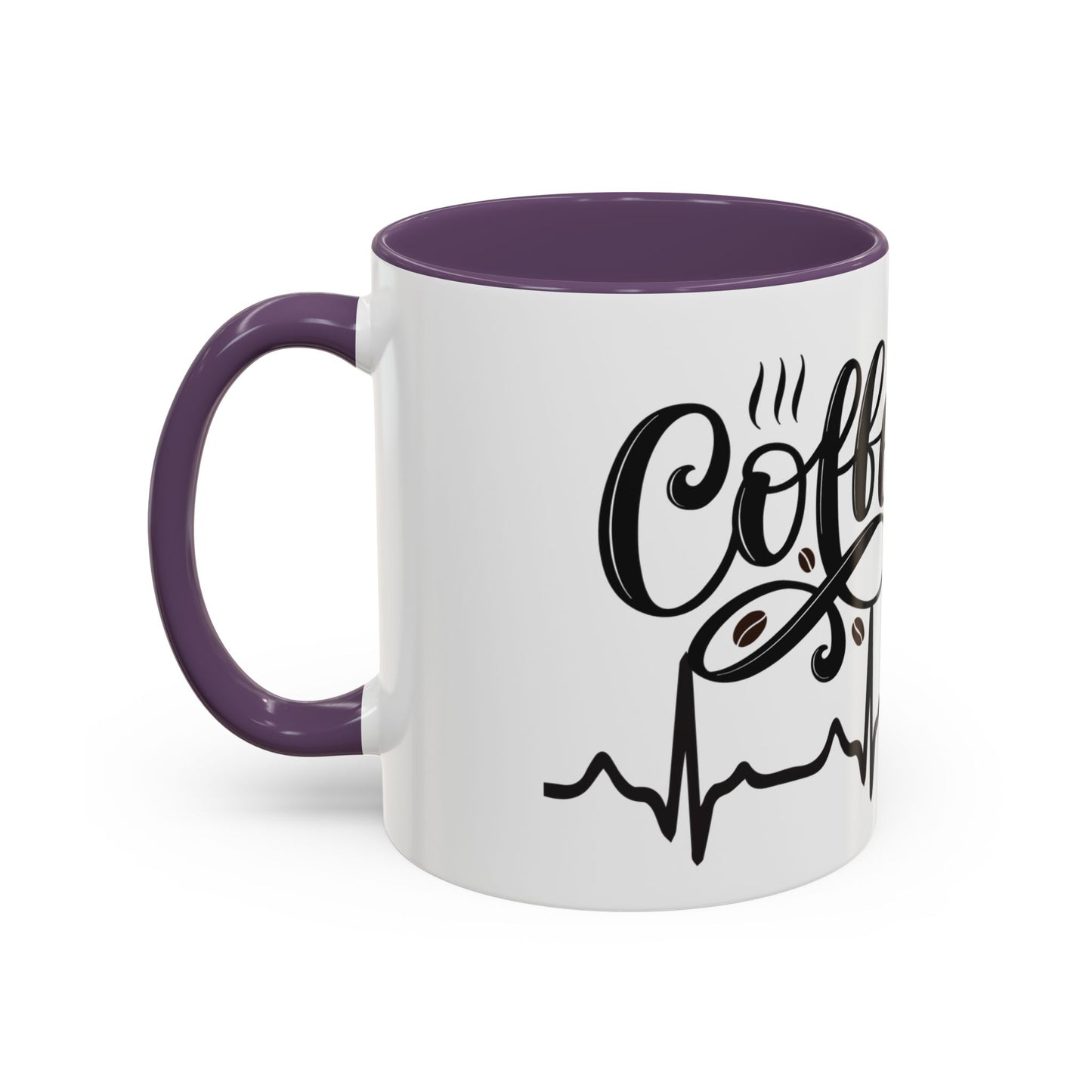 Coffee Lover's Accent Mug with Heartbeat Design - Perfect Gift for Baristas, Teachers, Birthdays, and Cozy Coffee Moments
