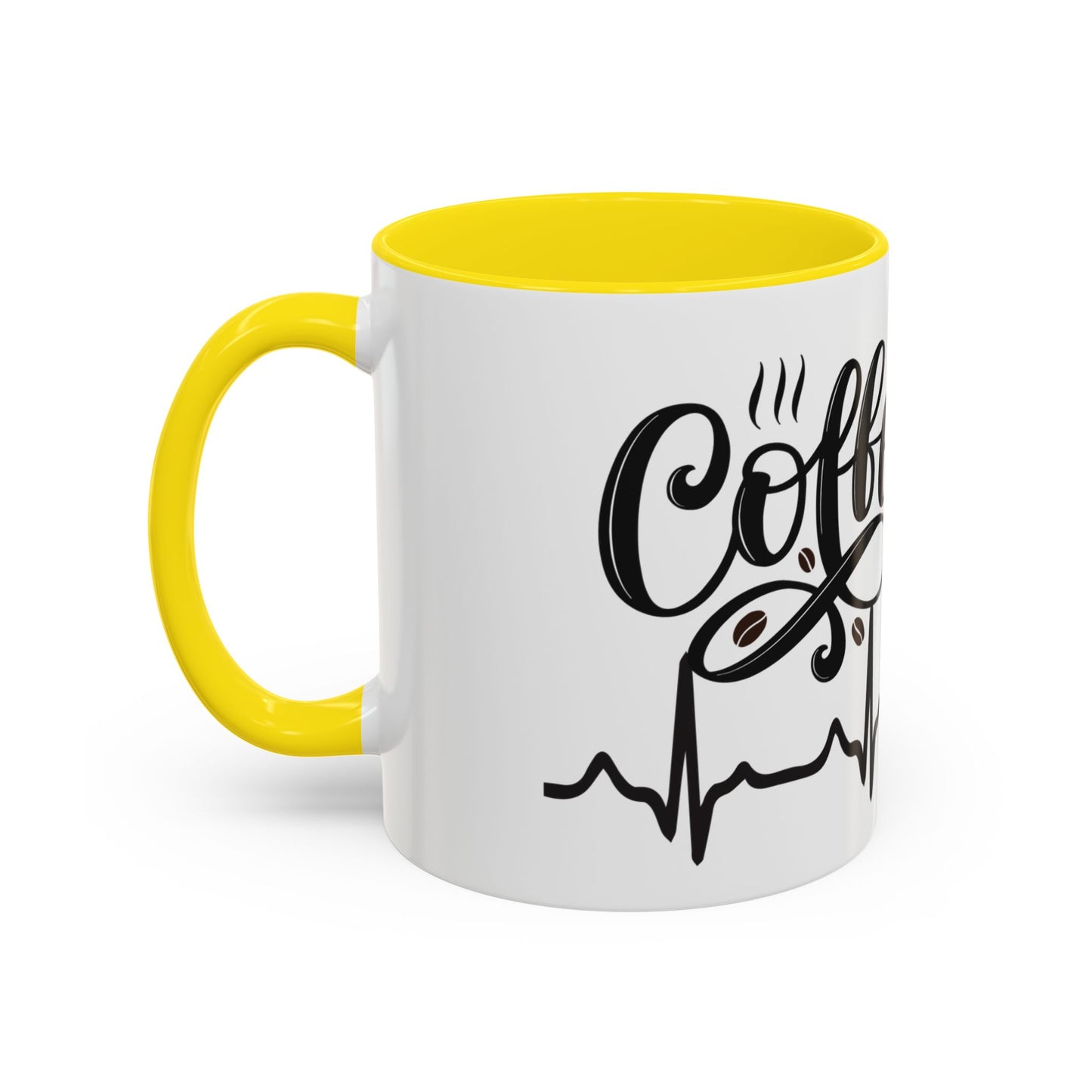Coffee Lover's Accent Mug with Heartbeat Design - Perfect Gift for Baristas, Teachers, Birthdays, and Cozy Coffee Moments