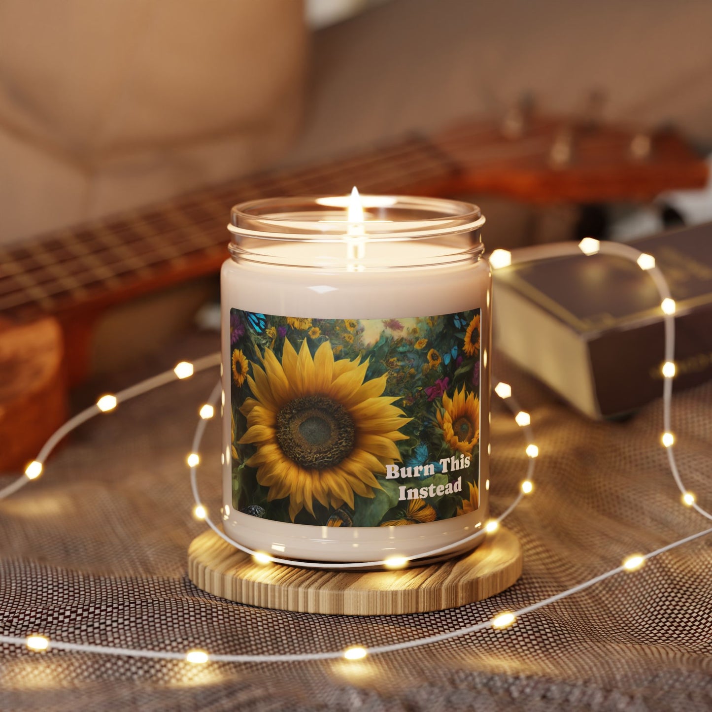 Sunflower Scented Soy Candle, Aromatic Candles for Home, Relaxing Gift, Eco-Friendly Candle, Nature-Inspired Decor, Burn This Instead