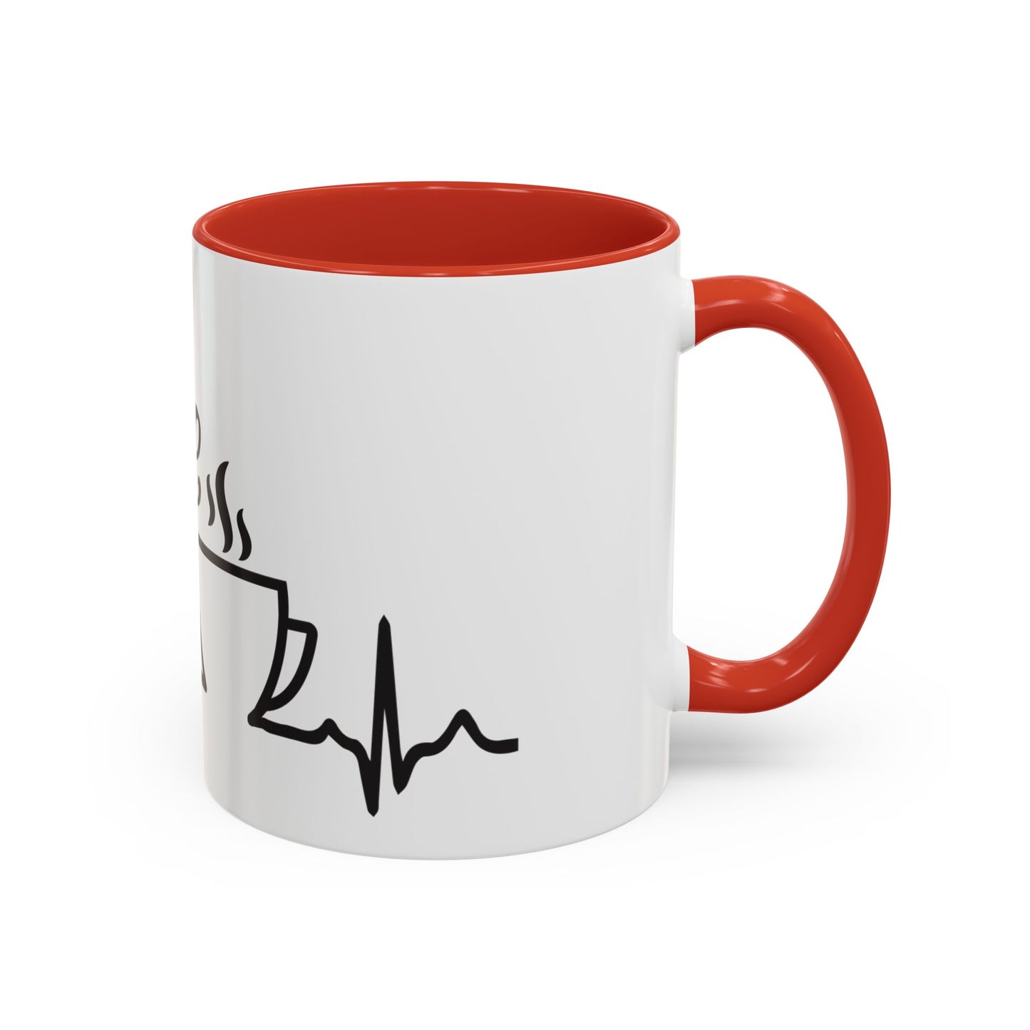 Coffee Lover's Accent Mug with Heartbeat Design - Perfect Gift for Baristas, Teachers, Birthdays, and Cozy Coffee Moments