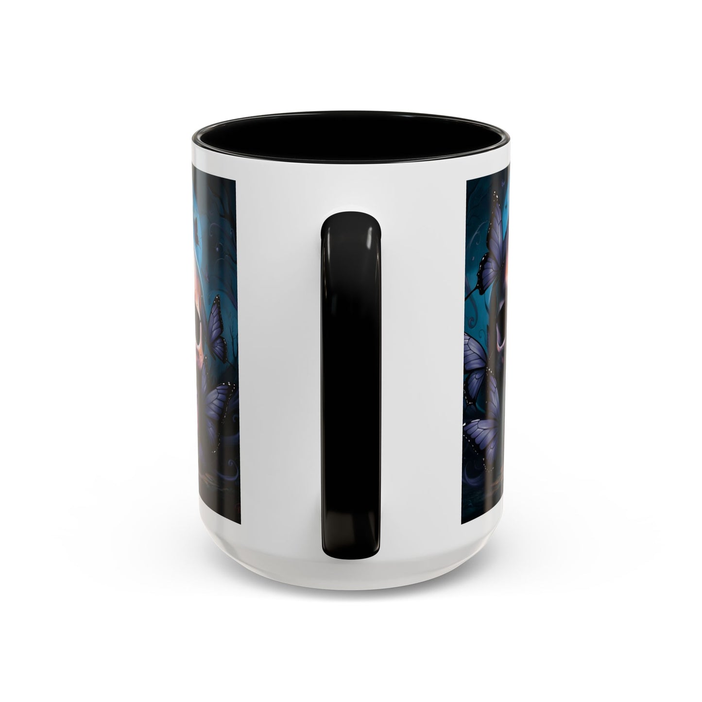 Skull and Butterfly Accent Mug - Great for Readers, Book Lovers, Halloween Decor, Gothic Gifts, Cozy Atmosphere