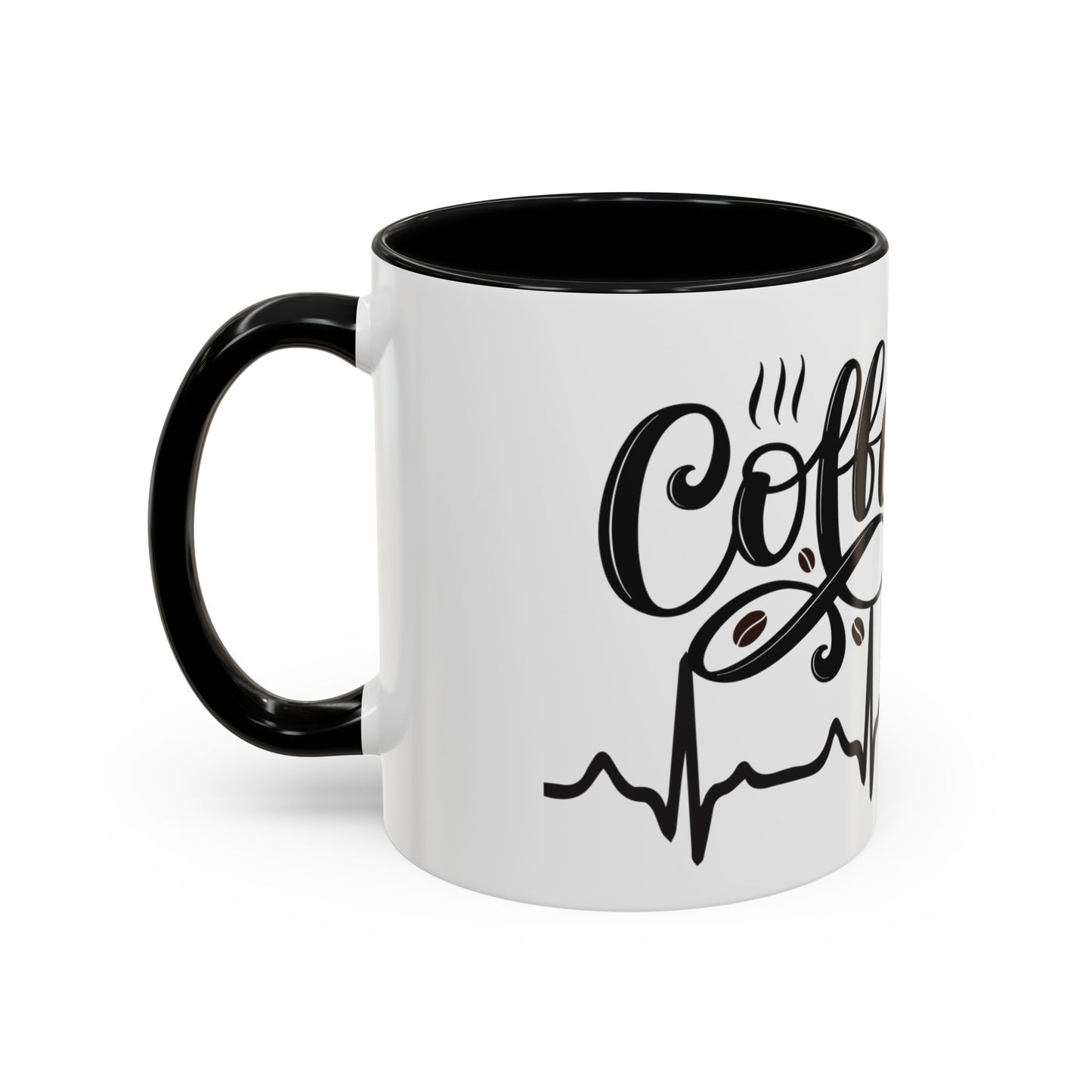 Coffee Lover's Accent Mug with Heartbeat Design - Perfect Gift for Baristas, Teachers, Birthdays, and Cozy Coffee Moments