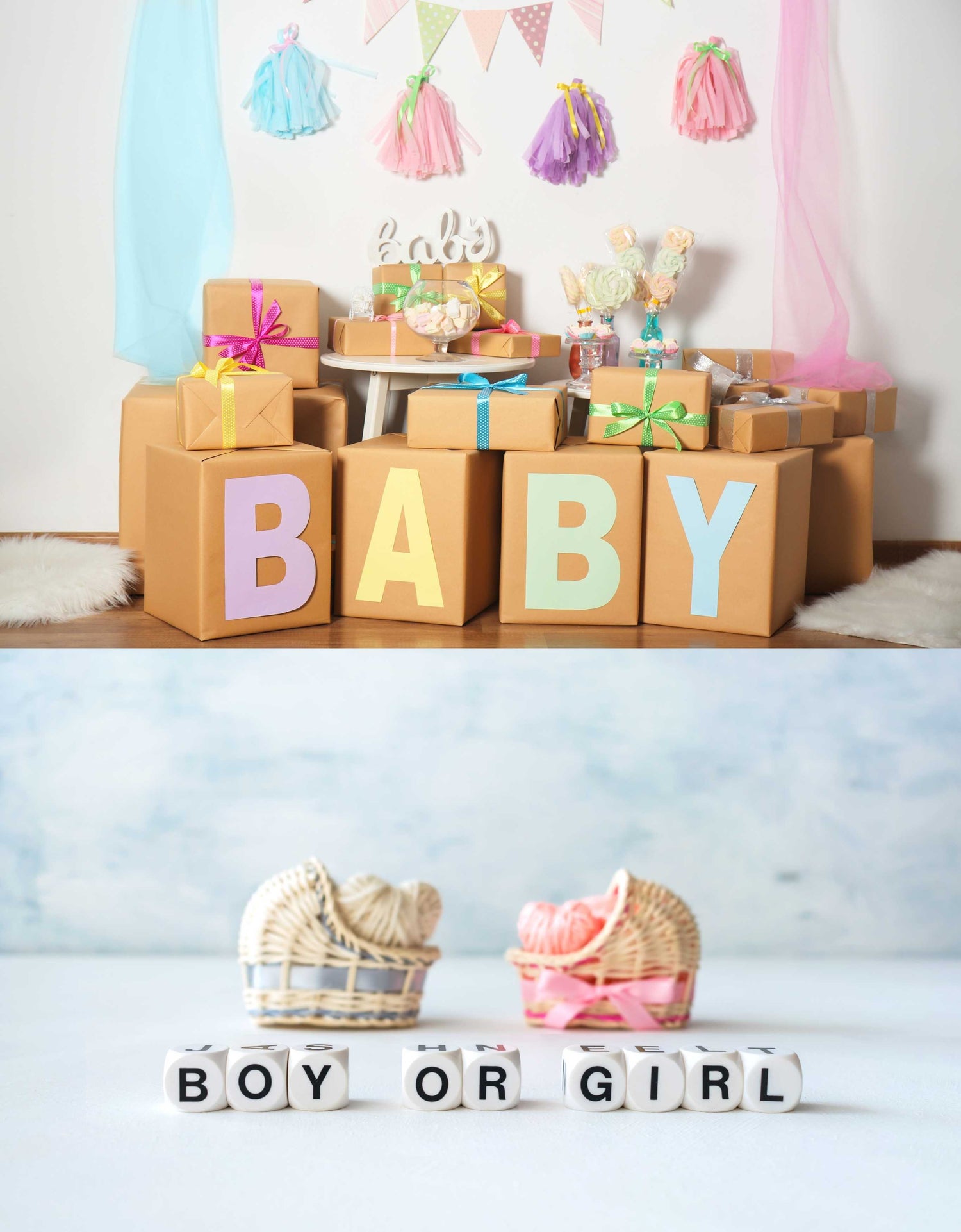 baby shower gifts, center pieces and baby shower favors