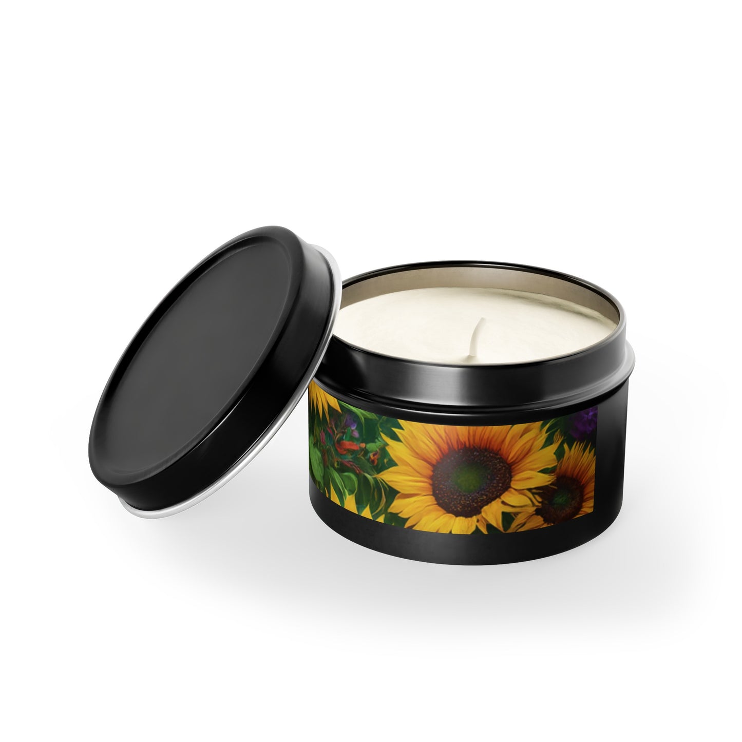 Sunflower Design Soy Wax Blend Tin Candles