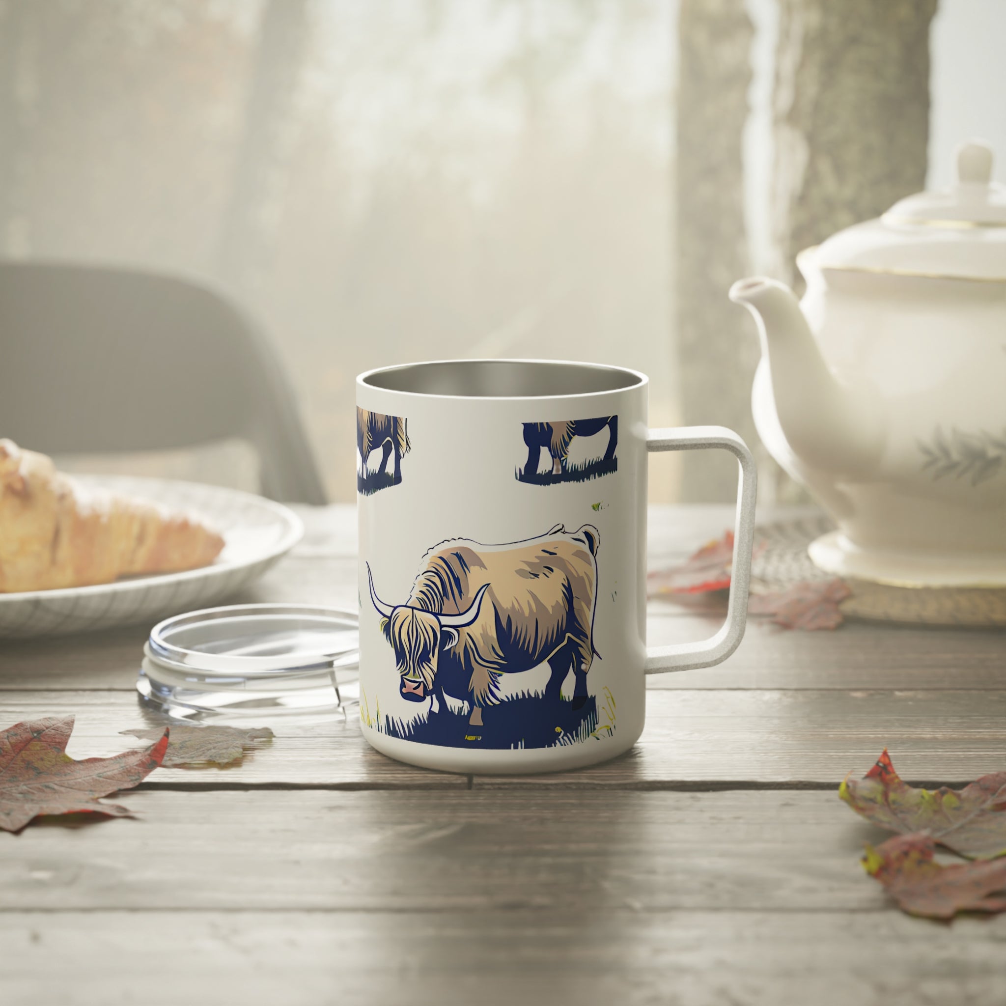 Highland Cow 10oz Insulated Coffee Mug Cute Scottish Cattle Travel Tumbler