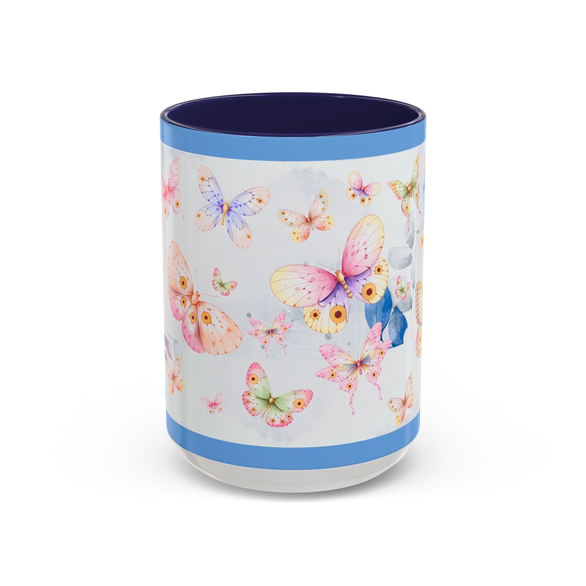 Floral Pastel Coffee Cup Butterfly Garden Accent Mug