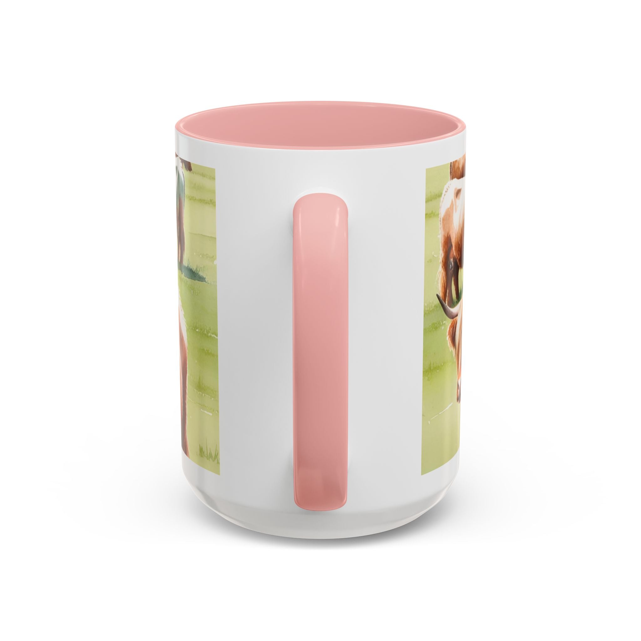 Highland Cow Accent Coffee Mug — Cute Rustic Cattle Farm Design (11/15 oz)