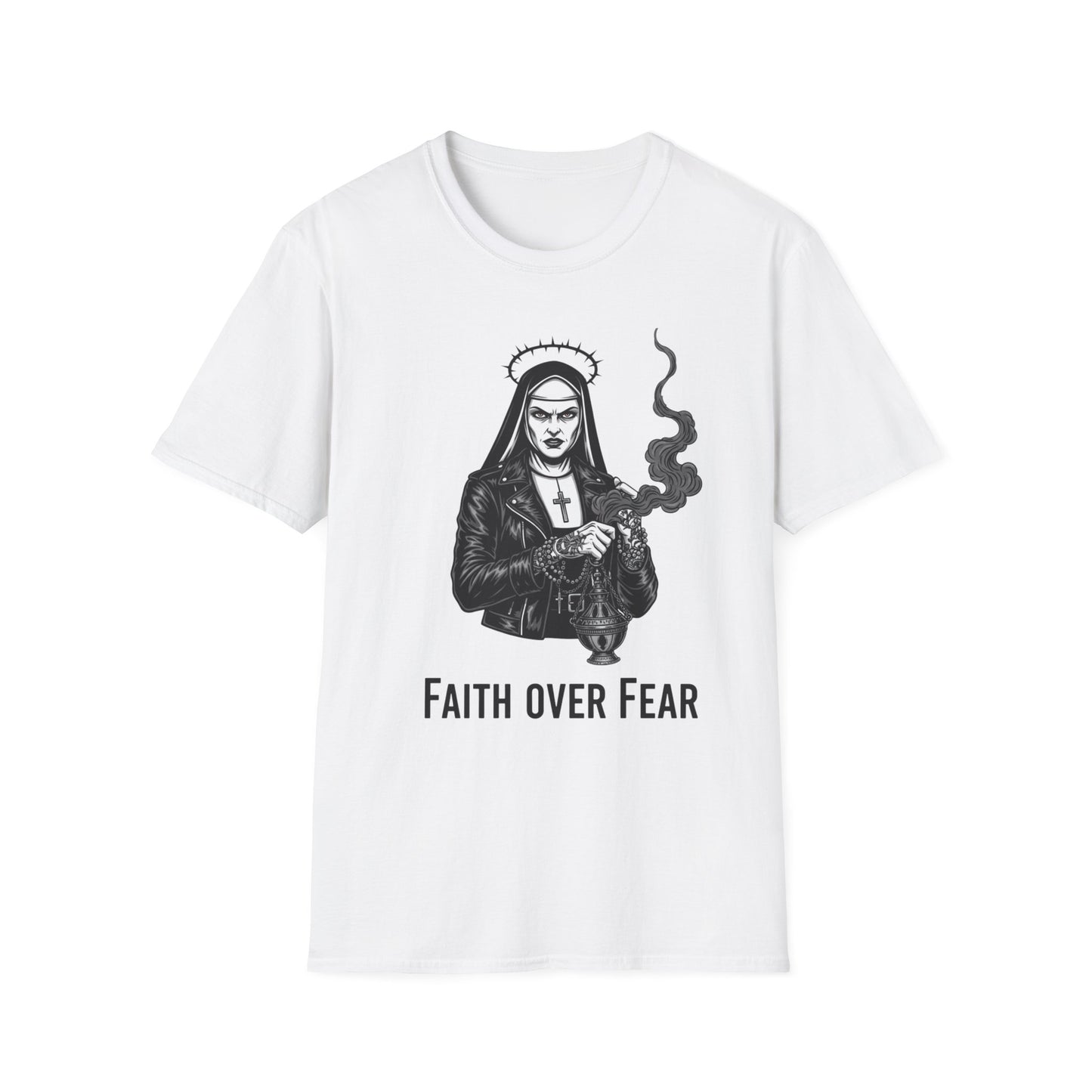Gothic Graphic Tee - "Faith over Fear" Unisex Softstyle T-Shirt