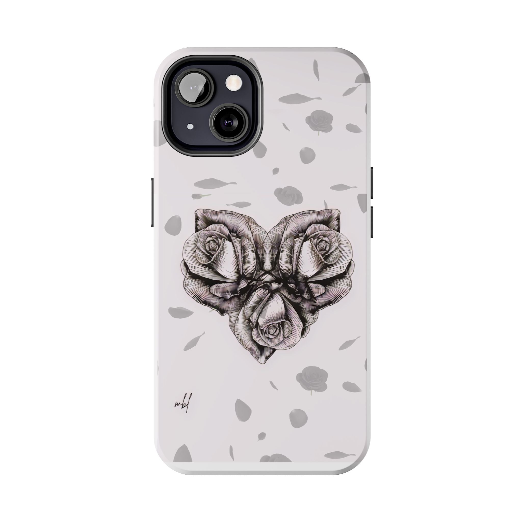IPhone Phone Case Artistic Floral Tough Phone Cases - Heart Rose Design