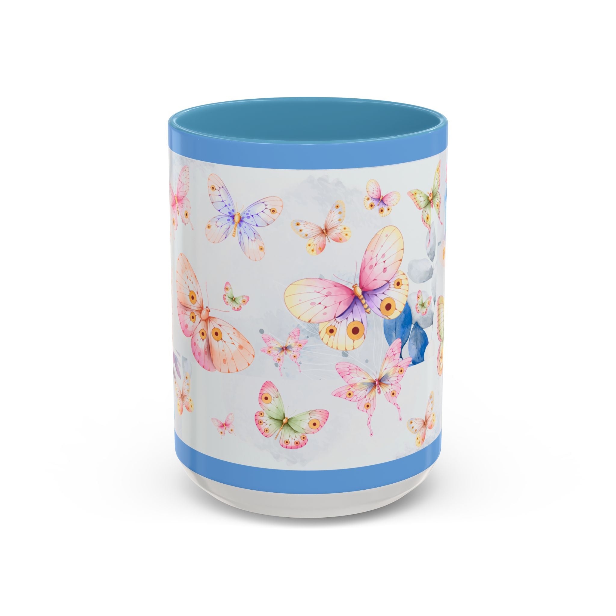 Floral Pastel Coffee Cup Butterfly Garden Accent Mug