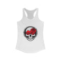 Edgy Skull & Rose Racerback Tank, Perfect for Gym, Summer Outfits, Gifts for Her, Festival Wear, Casual Style