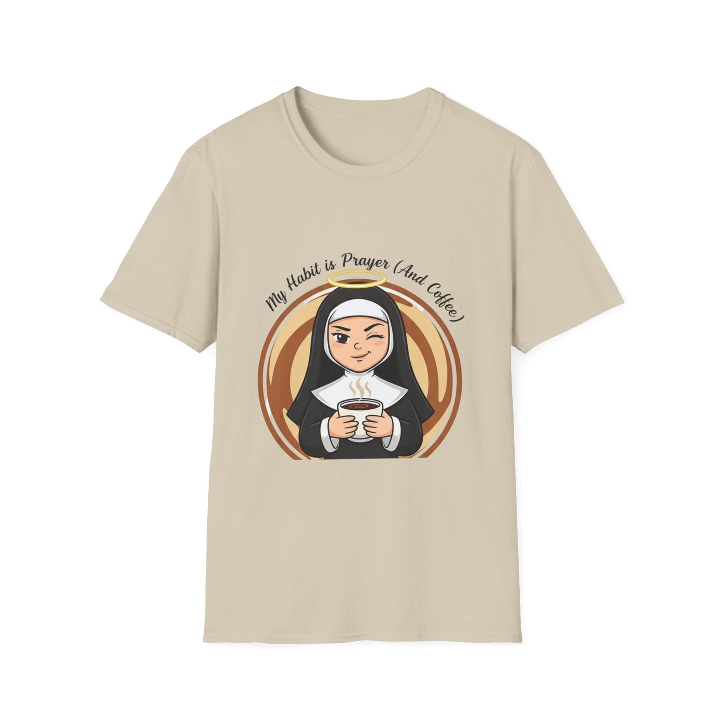 Coffee Lover's Prayer T-Shirt, Funny Nun Shirt, Faith & Humor Tee