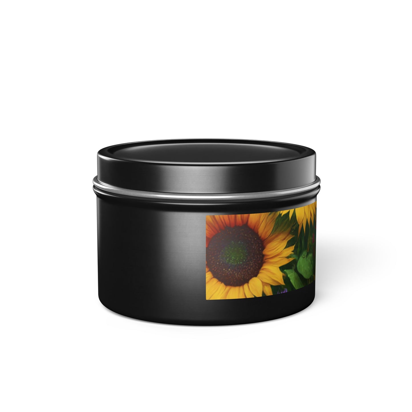 Sunflower Design Soy Wax Blend Tin Candles