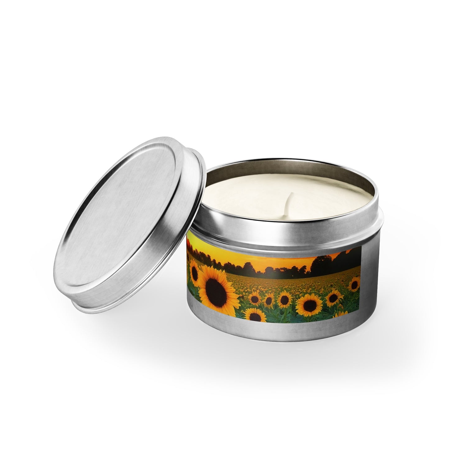 Beautiful Scented Sunflower Tin Candles