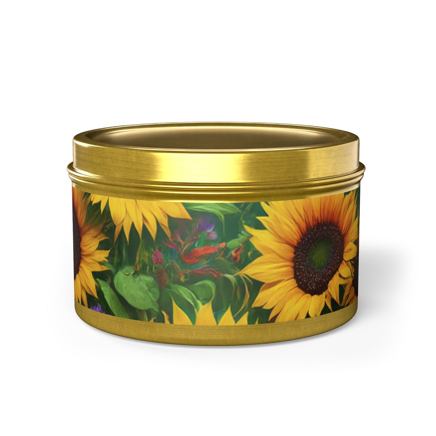 Sunflower Design Soy Wax Blend Tin Candles