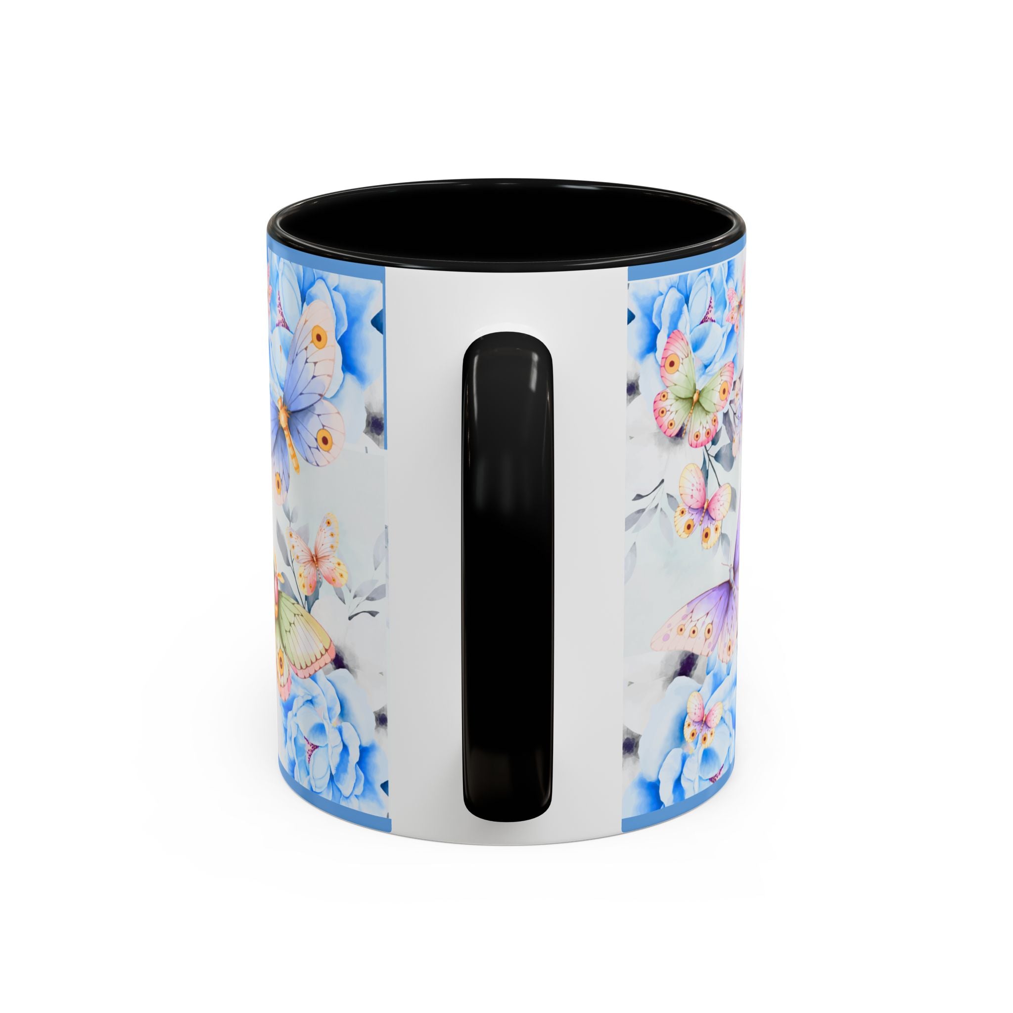 Floral Pastel Coffee Cup Butterfly Garden Accent Mug