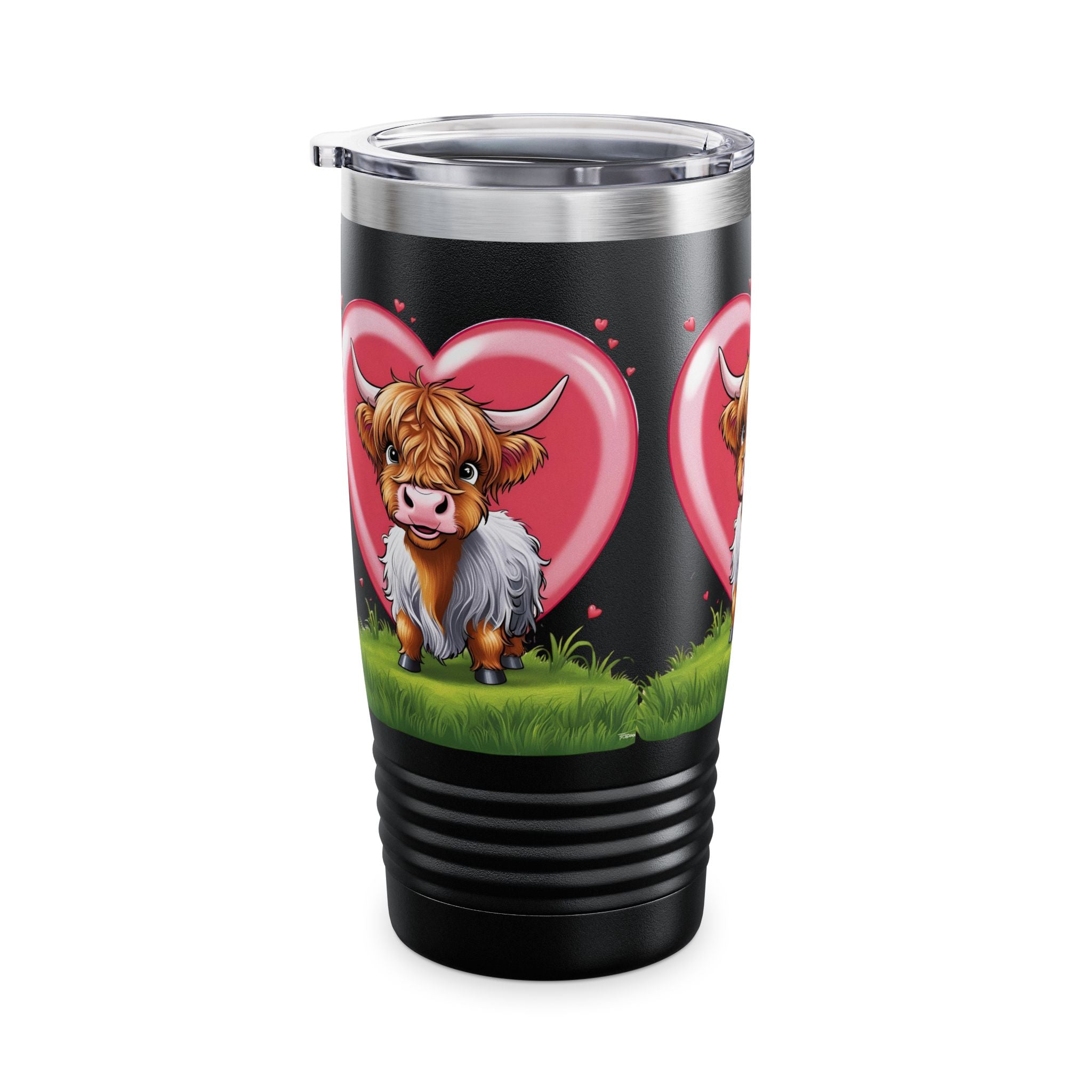 Cute Highland Cow Ringneck Tumbler - 20oz Love Design