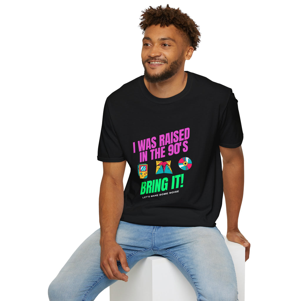 90s Nostalgia Unisex Softstyle T-Shirt, Retro Graphic Tee, Fun Throwback Shirt, Casual Wear, Gift for 90s Kids