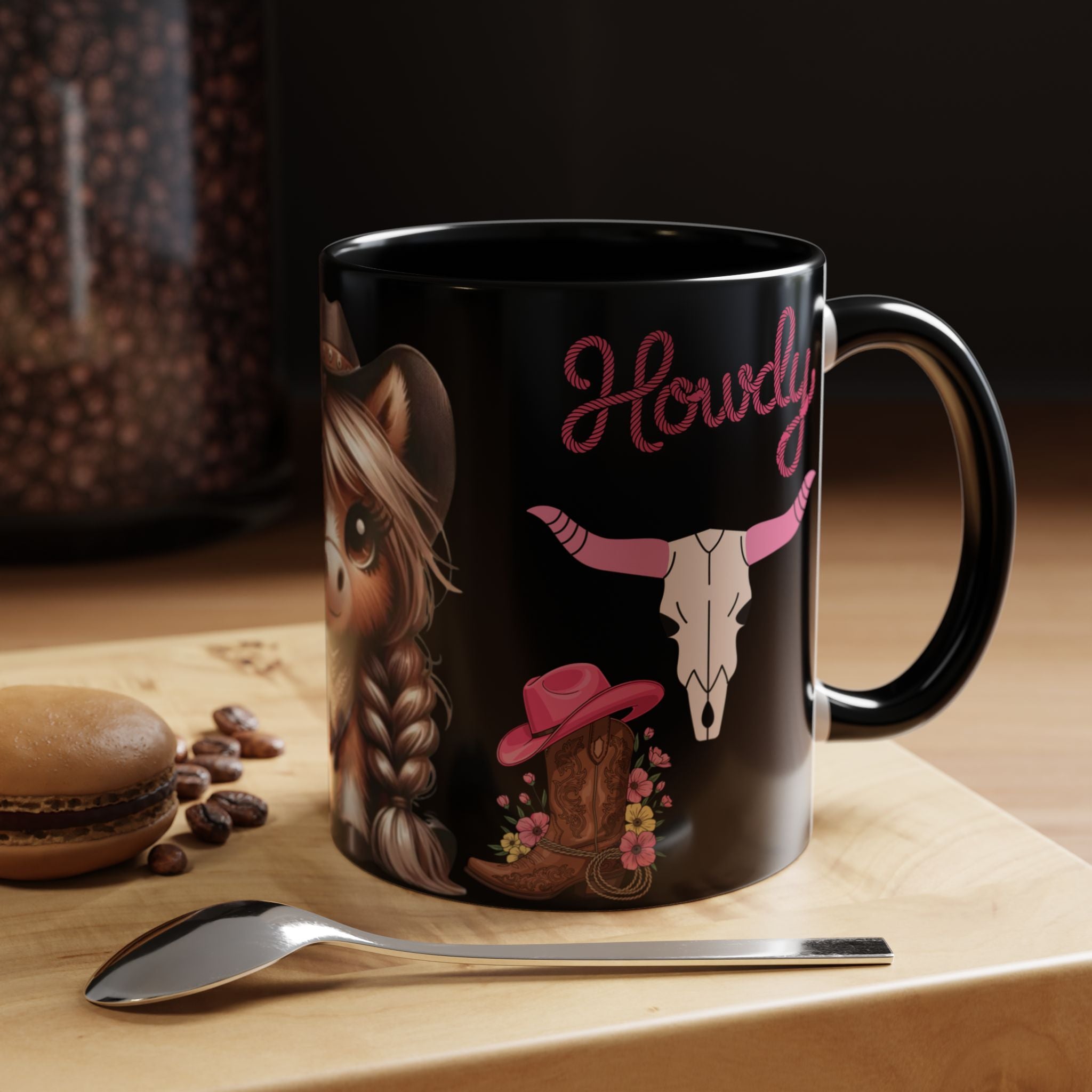 Cowgirl Coffee Mug — Howdy Pink Western Accent Mug (11/15oz)