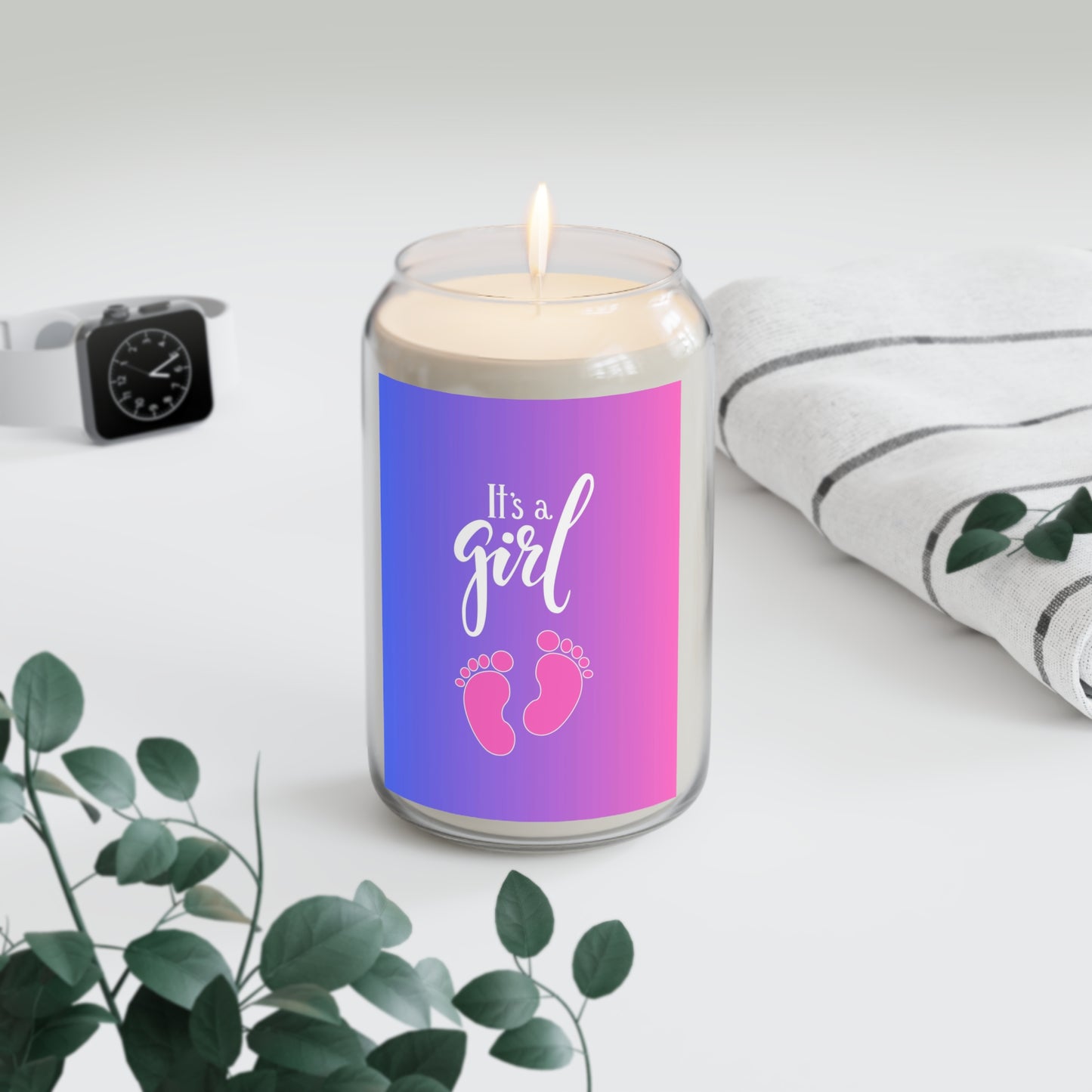 "Welcome to the World" collection! Light a Flame and Celebrate the Girl Arrival Scented Candle, 13.75oz