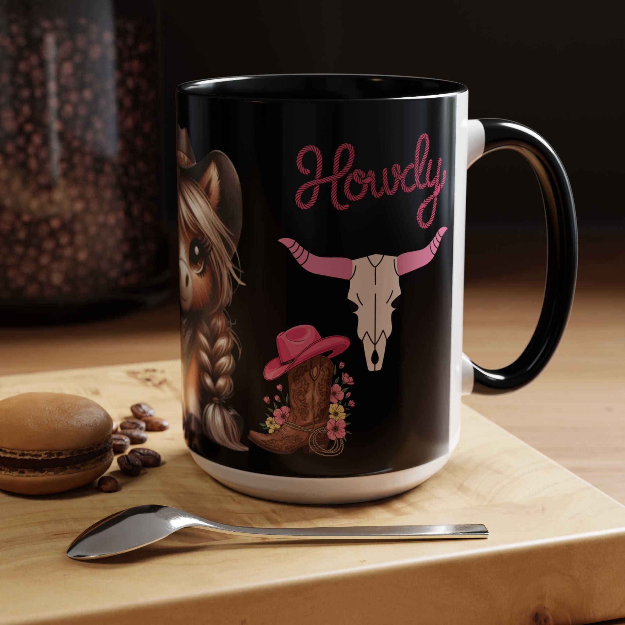 Cowgirl Coffee Mug — Howdy Pink Western Accent Mug (11/15oz)
