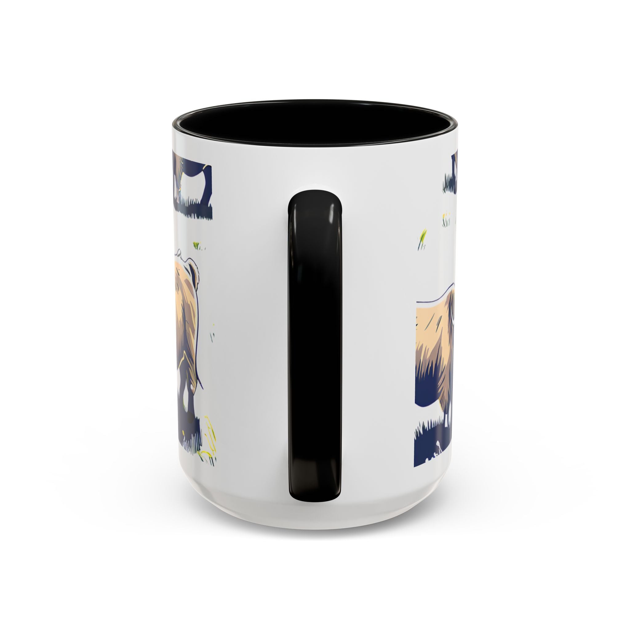 Highland Cow Accent Coffee Mug – Cute Scottish Cattle Pattern, 11/15oz