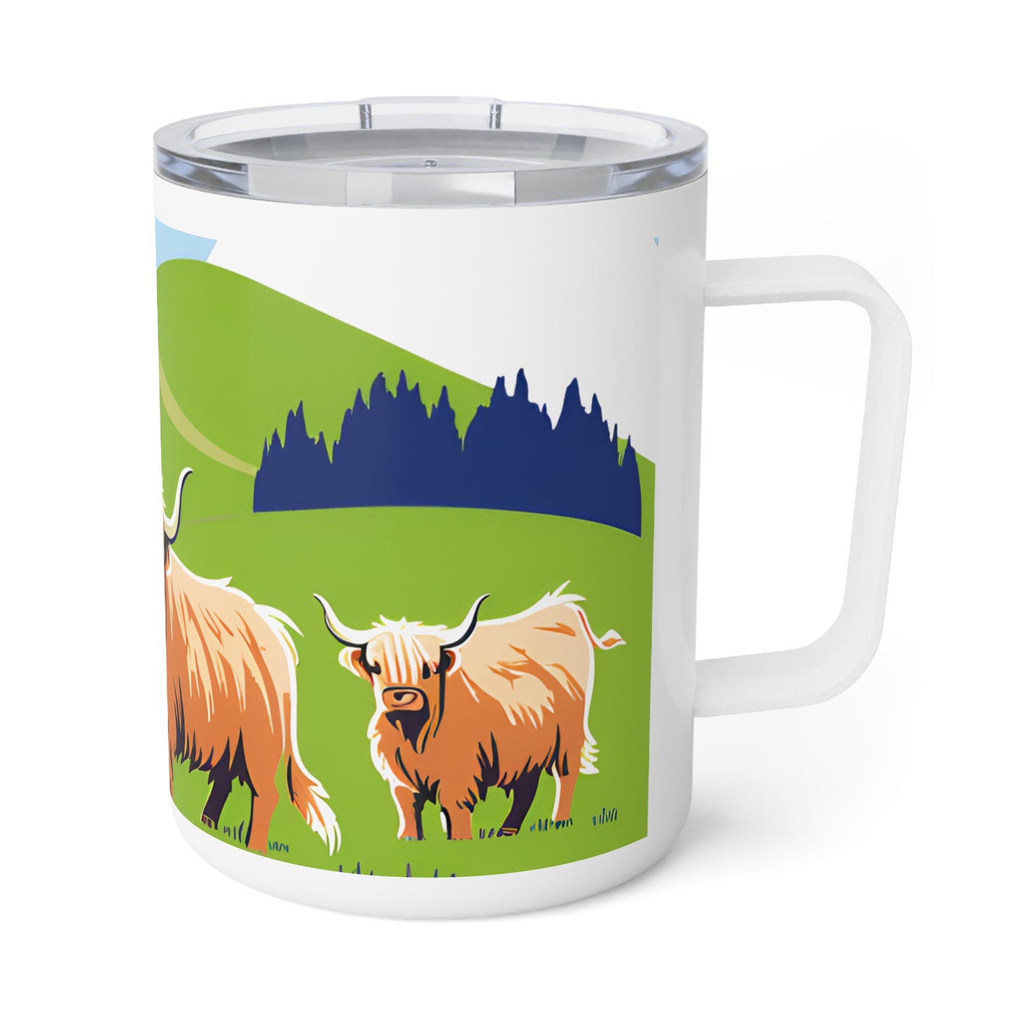 Highland Cow Insulated Coffee Mug | Cute Cow Mug, Animal Lover Gift, Nature-Inspired Mug, Farmhouse Decor, Hot Beverage Container